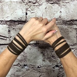 Luxe Boho Full-grain leather slashed snap bracelet